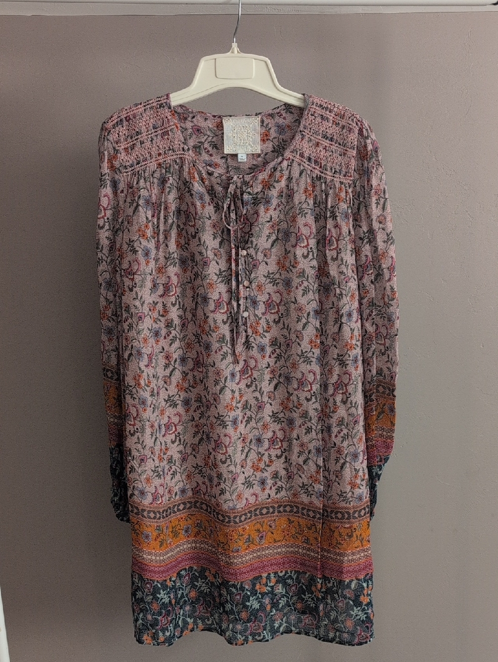 Johnny Was Maha Long Sleeve Dress Jade Collection